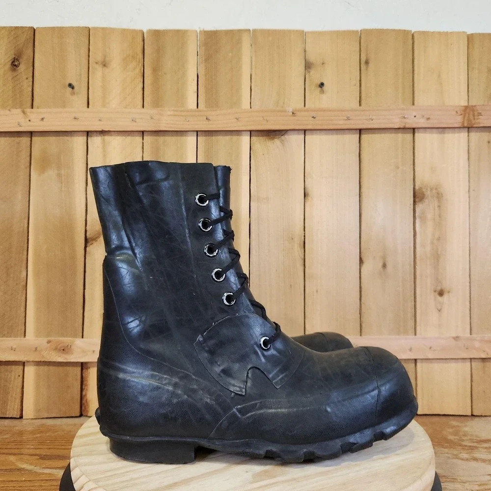 Vintage Bristolite Military Mickey Mouse Rubber Boots Mens 9R Black Cold Weather